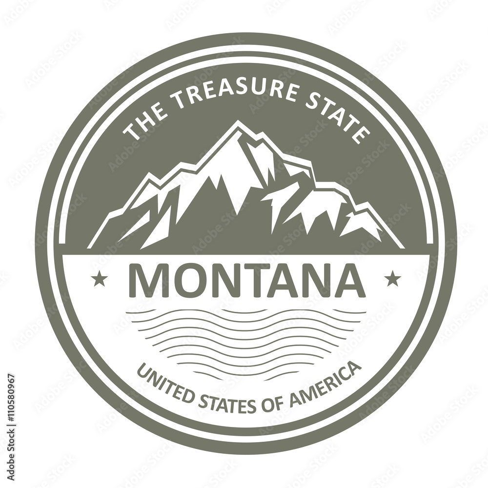 Montana Mountains - Snowbound mountain label