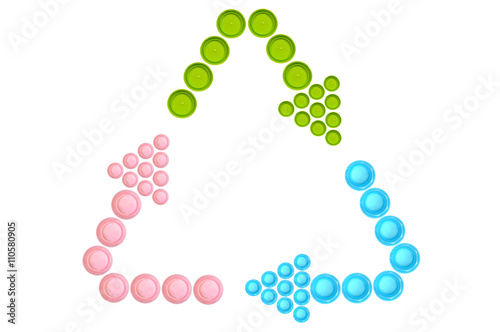 Recycle symbol on white background