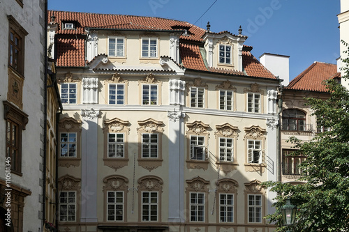 Ornate apartment block near Wenceslas Square in Prague