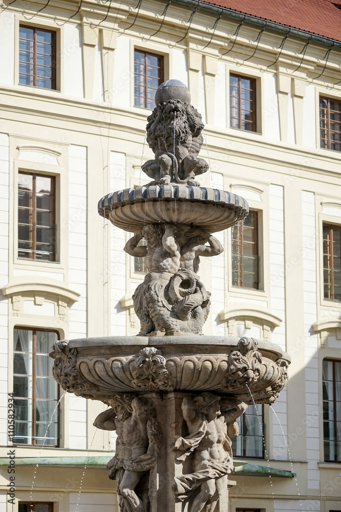 Partial view of Kohls Fountain in the Castle area of Prague