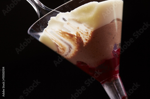 creamy chocolate dessert in a glass