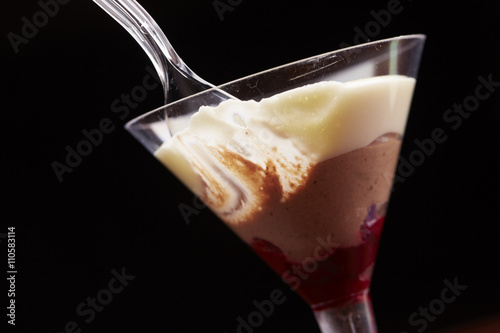 creamy chocolate dessert in a glass