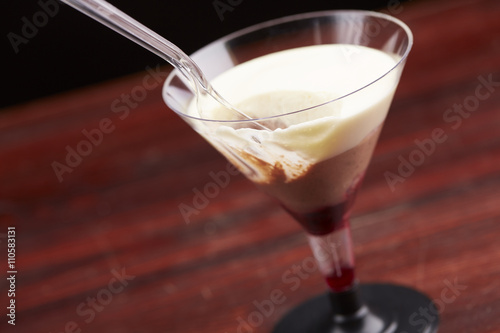creamy chocolate dessert in a glass