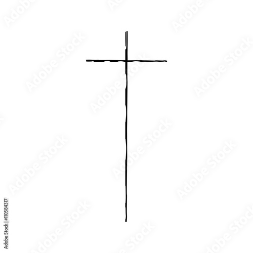 Christian cross grunge vector religion symbol