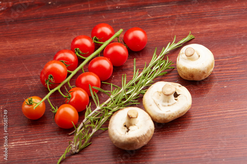 cherry tomatoes and mushrooms