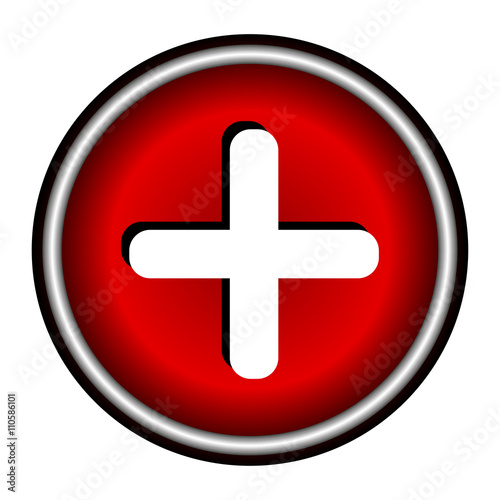 Vector red cross icon. Red cross aid