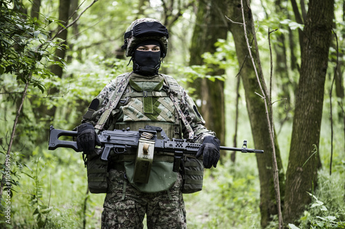 Special forces in woods