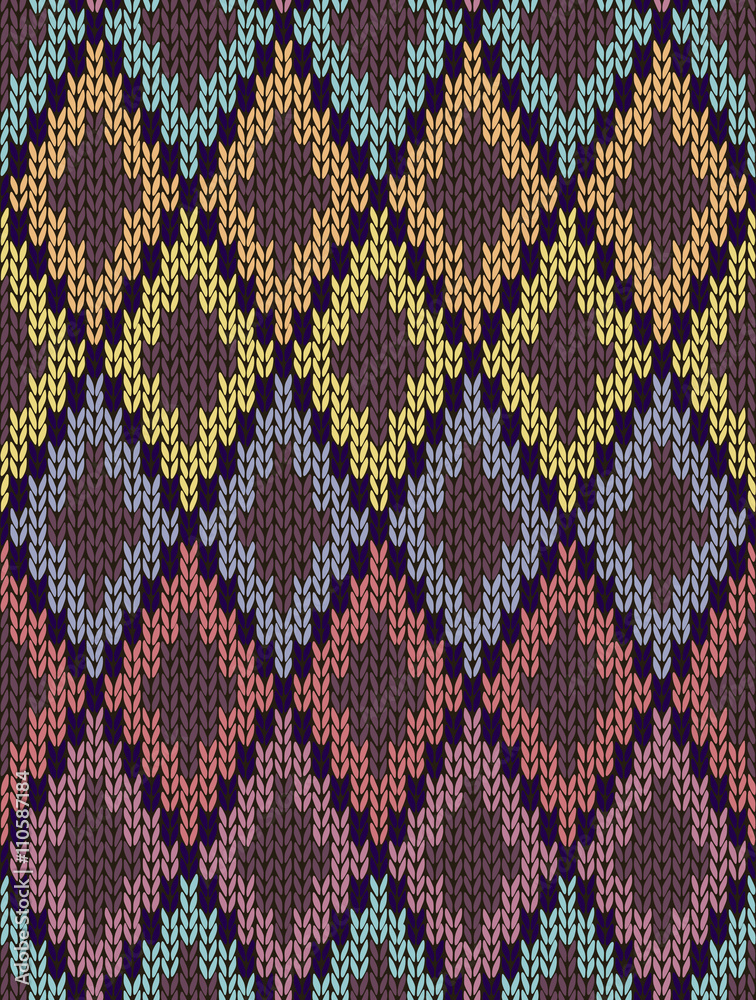 Seamless Ethnic Geometric Knitted Pattern