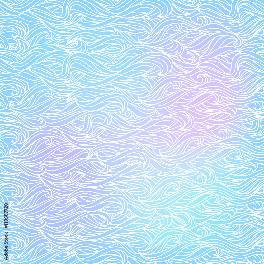 Seamless vector light waves lines. Abstract  pattern with white
