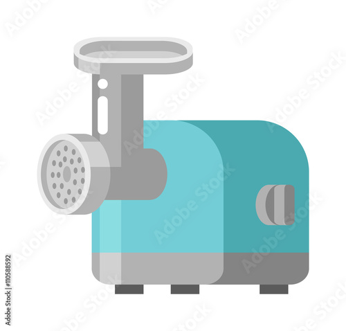 Retro meat grinder front view vector illustration.