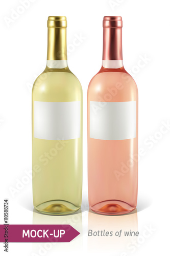 bottles of white and rose wine