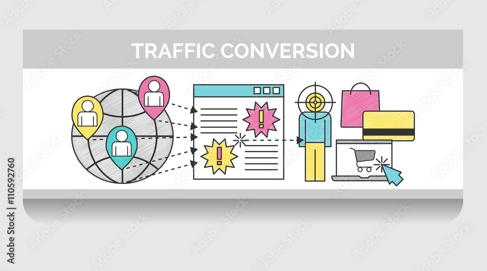 Scribble illustration for web traffic conversion