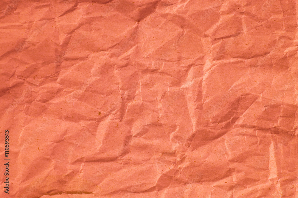 Fototapeta premium Red crumpled paper texture for background.