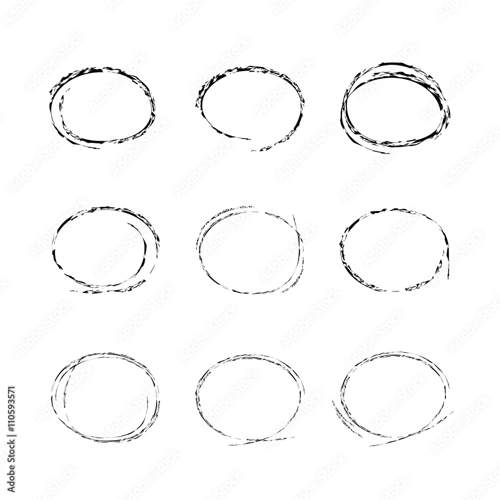 hand drawn circle highlighters vector