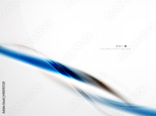Blue glossy silk wave design template