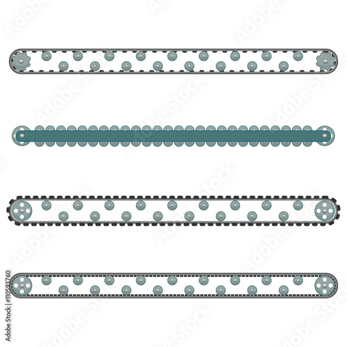 four conveyor set vector illustration isolated