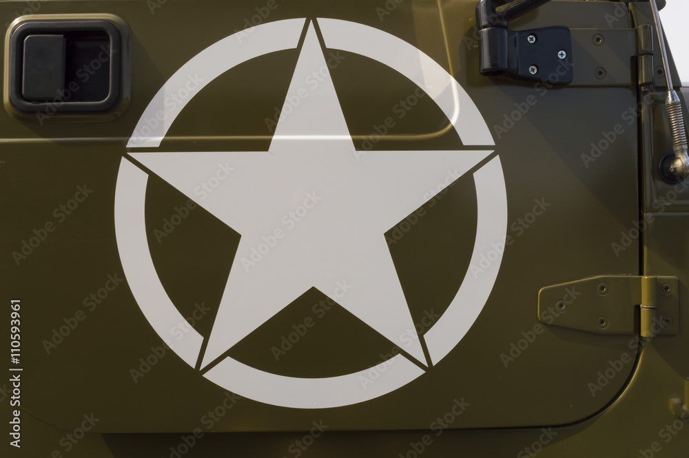 US Army symbol on a staff car US Army symbol on a staff car
