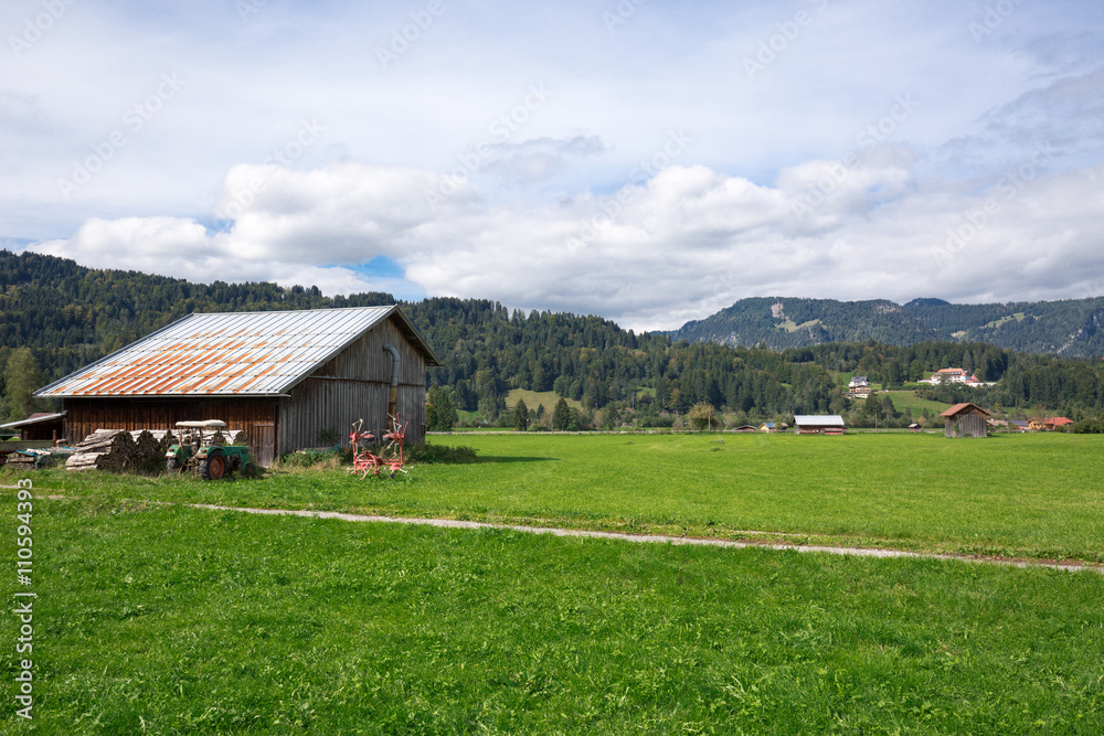 View On Farmer's Barn at Oberstdorf / Bavaria