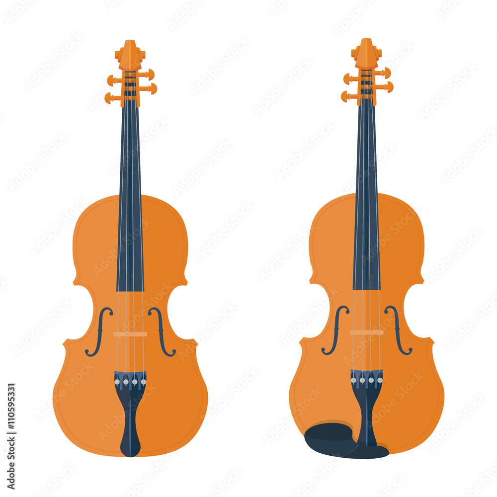 Fototapeta premium Violin vector illustration isolated on a white background
