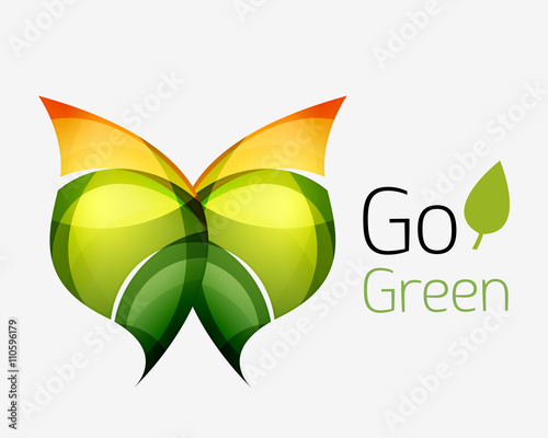 Go green abstract nature logo