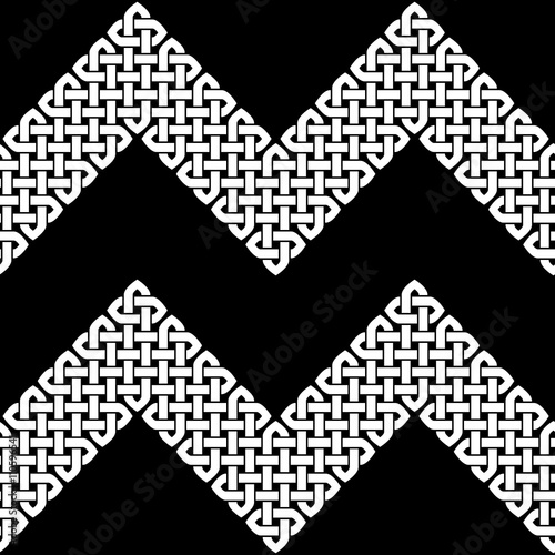 Asian or Celtic knot seamless border or pattern