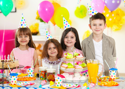Happy group of children at ...
