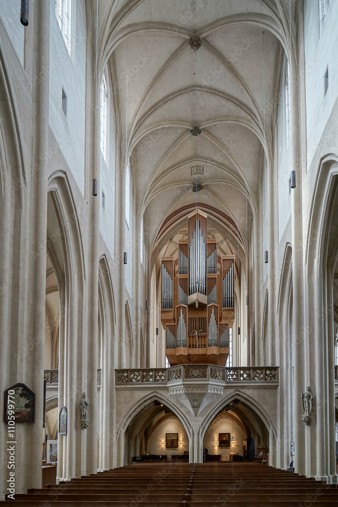 Interior view of St James Church in Rothenburg