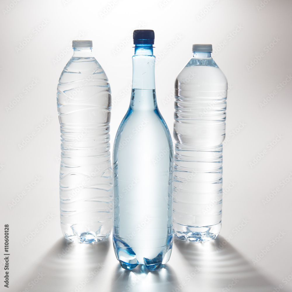 Collection of water bottles isolated on white background Collection of water bottles isolated on white background