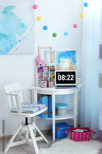 Modern stylish workplace in...