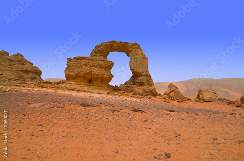 Natural rock bows on the Sahara Desert