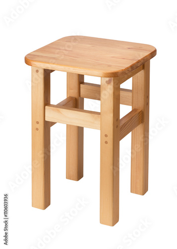 Isolated wooden stool
