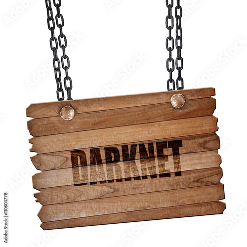 Darknet internet background, 3D rendering, wooden board on a gru photo