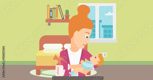 Woman with breast pump.