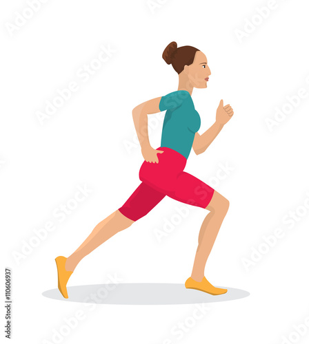 Running young woman.Vector illustration. © dalebor