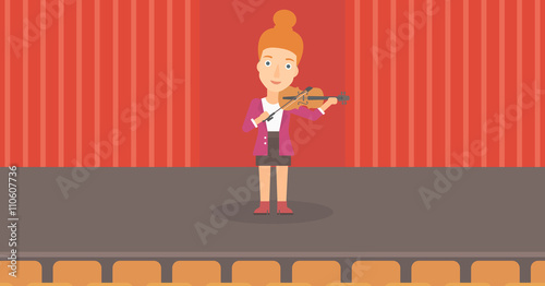 Woman playing violin.