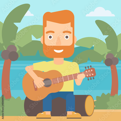 Man playing guitar.