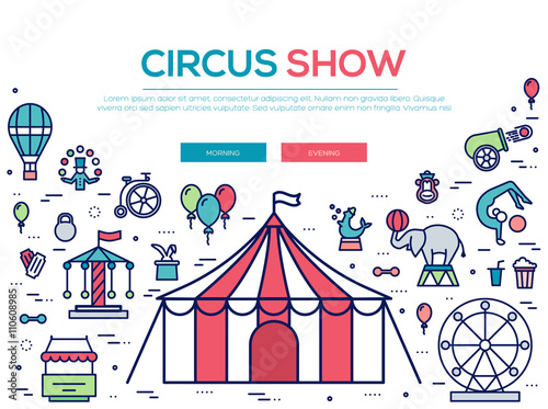 Premium quality circus outline icons collection set.  Festival linear symbol pack. Modern show template of thin line icons, logo, symbols, pictogram and flat illustrations 