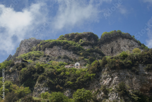 Clifftop overlooking house