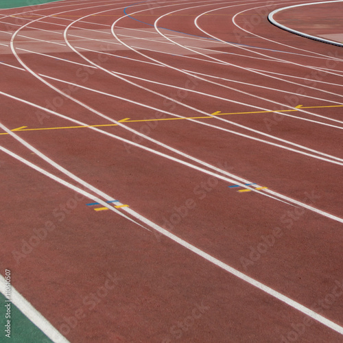 The running ways at the stadium with artificial coating of rubber  © Ipeku Forp