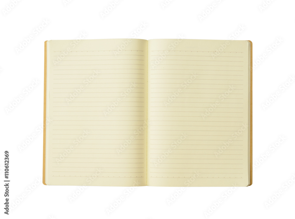 opened blank book on white background opened blank book on white background