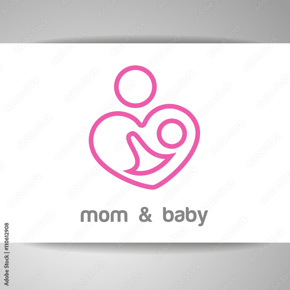 mom and baby logo identity mom and baby logo identity