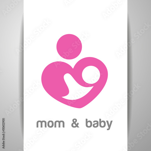 mom and baby logo identity