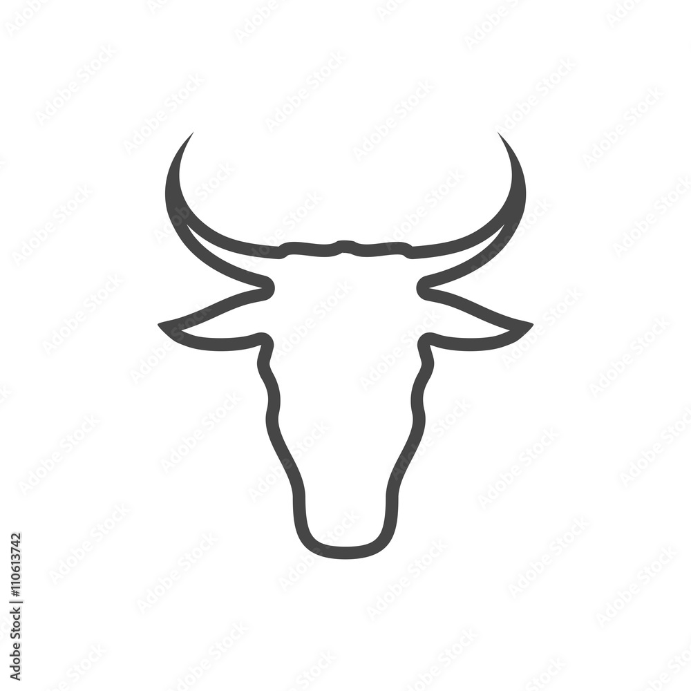 Fototapeta premium Bull line icon