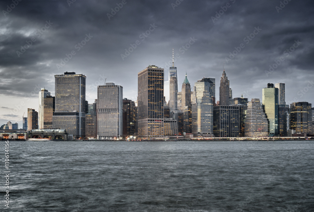 Manhattan skyline.