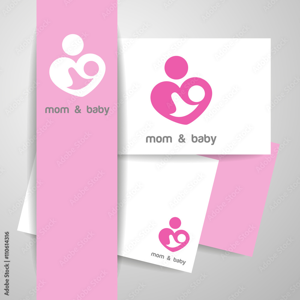 mom and baby logo identity mom and baby logo identity