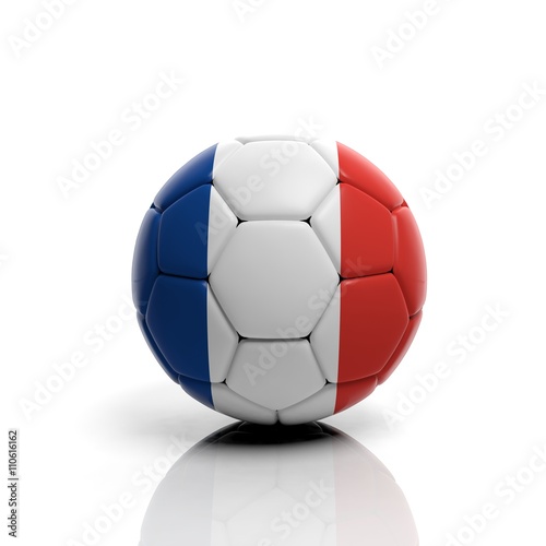 3d rendering Soccer ball with France flag