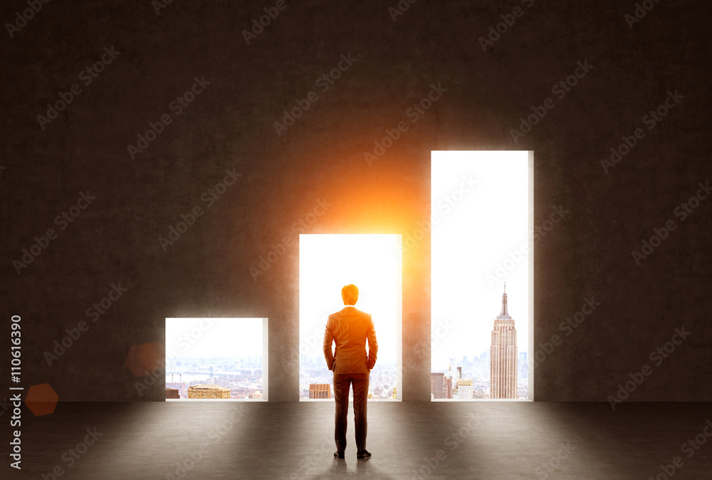 Obraz premium Success concept chart bars