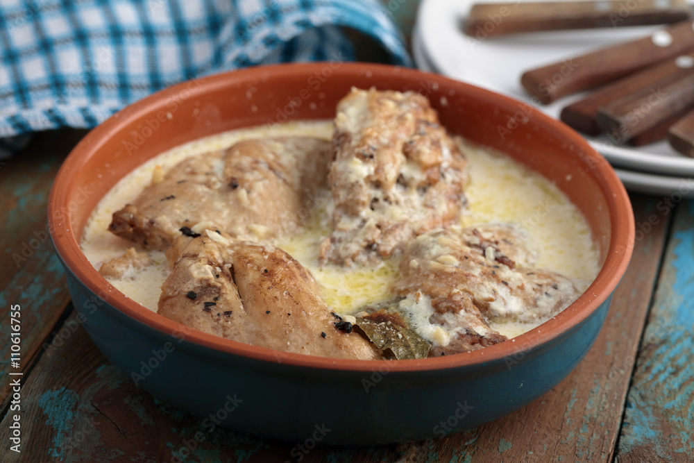 Rabbit under sour cream Rabbit under sour cream