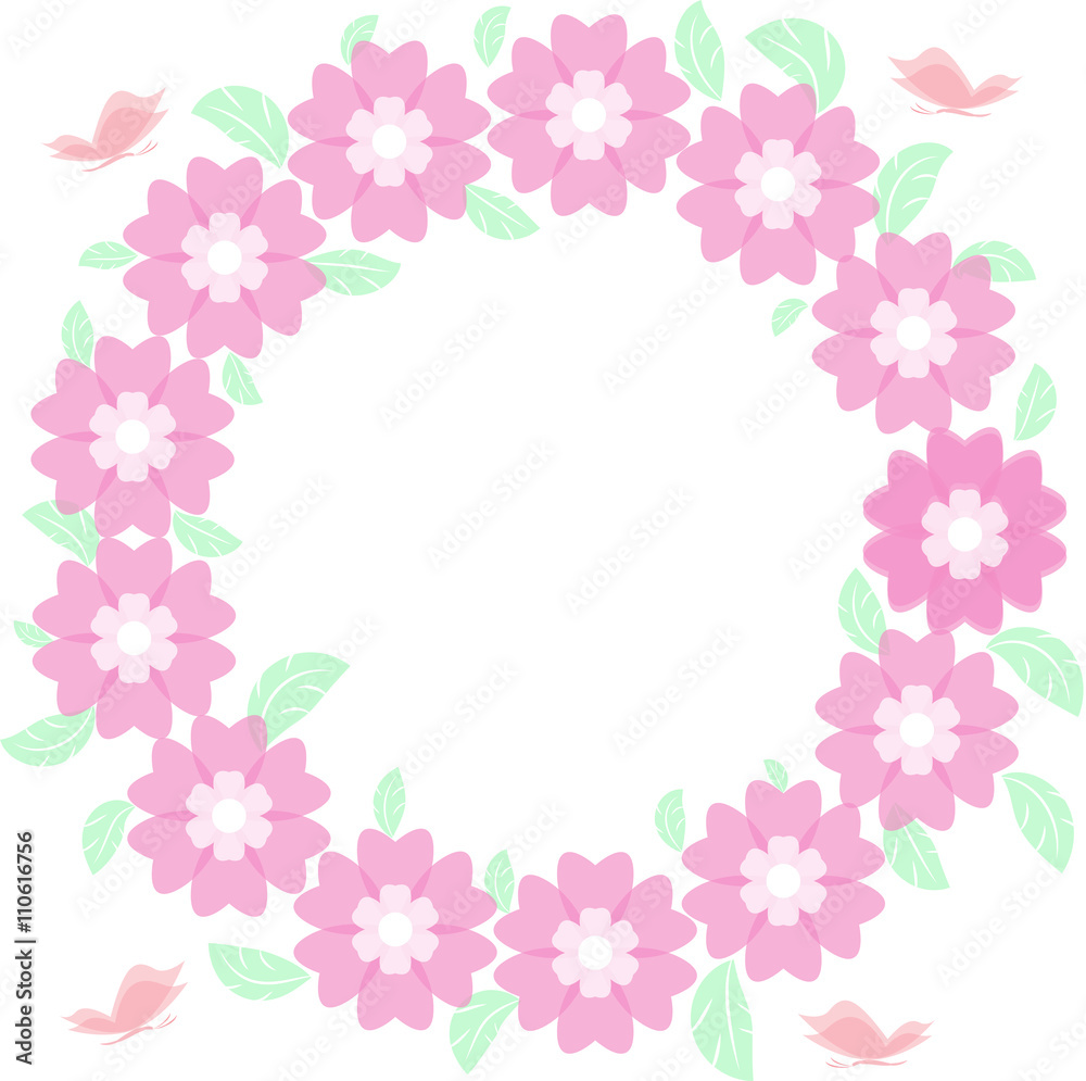 Round flower frame vector, cornice fiori rotonda vettoriale