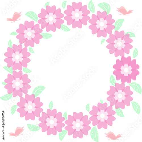 Round flower frame vector  cornice fiori rotonda vettoriale